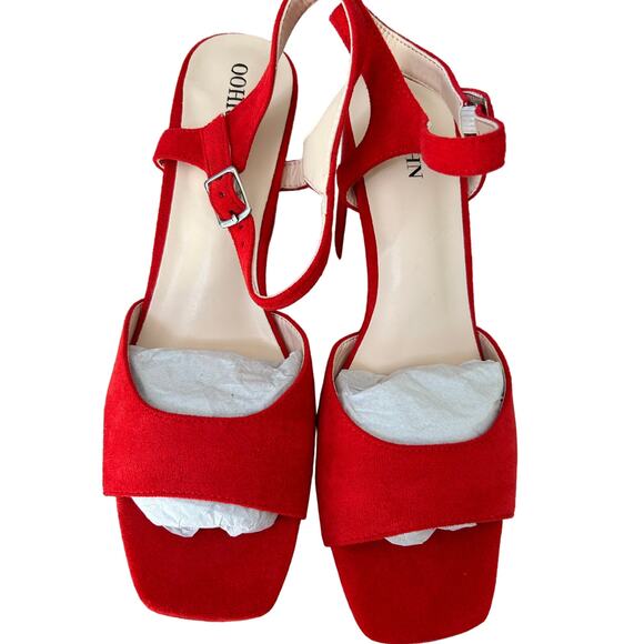 Oohrhn Women's Suede Platform Sandals with Ankle Strap - Size 10 - Picture 3 of 6